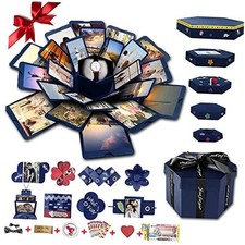 Explosion Box, DIY Explosion Gift Box Assembled Handmade Big Photo Boxes blue