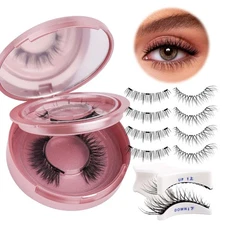 Pestanas Magneticas Falsas 3D Mirada Natural Perfeccione Para Los Ojos Redondos
