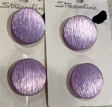 Vintage Streamline Buttons Purple Shank 4 ct  7/8" Round # 9199