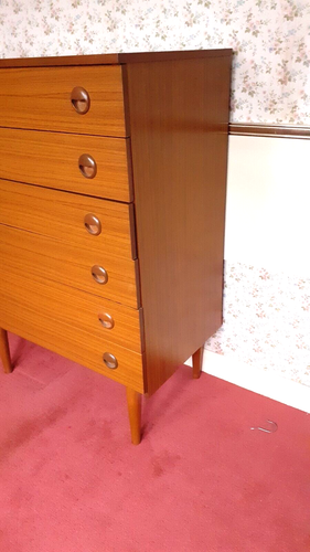 Vintage/Retro Schreiber Bedroom Six Drawer Unit Teak Finish - Picture 2 of 15