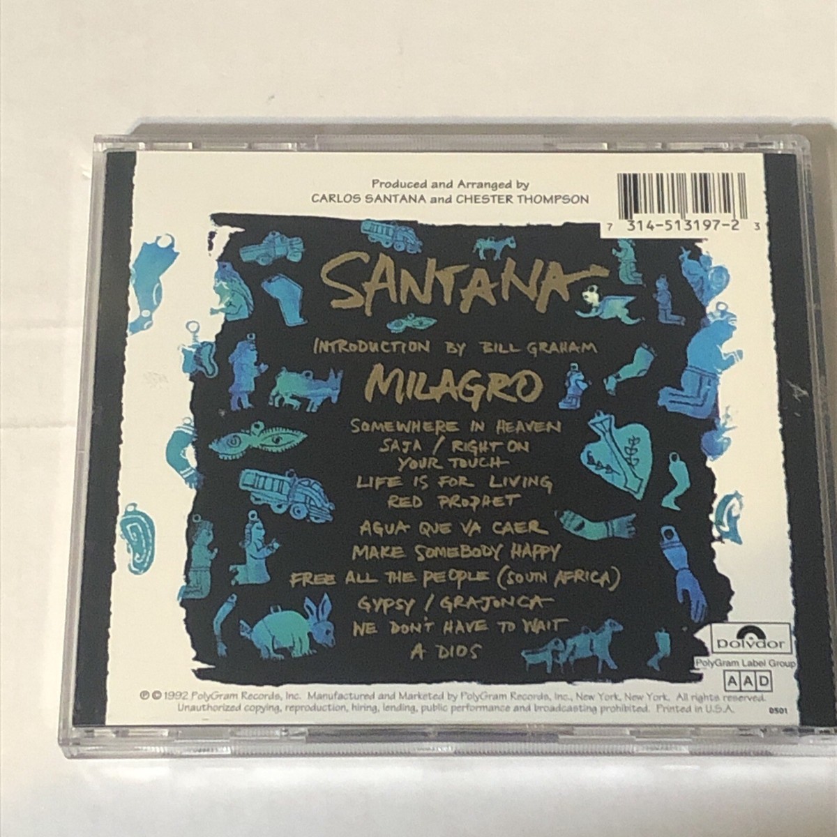 「CD」 Santana Milagro Santana – Milagro – CD (Album, Club Edition), 1992 [r9465083