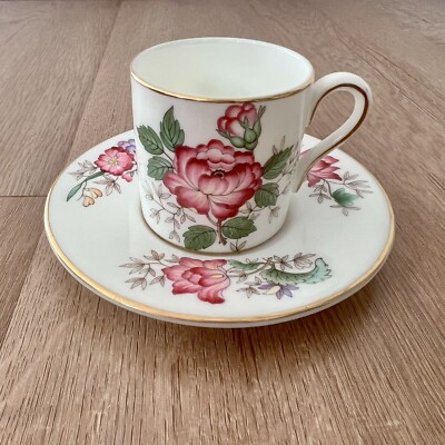 1950s Wedgwood Bone China England Charnwood WD 3984 Demitasse Cup & Saucer Set