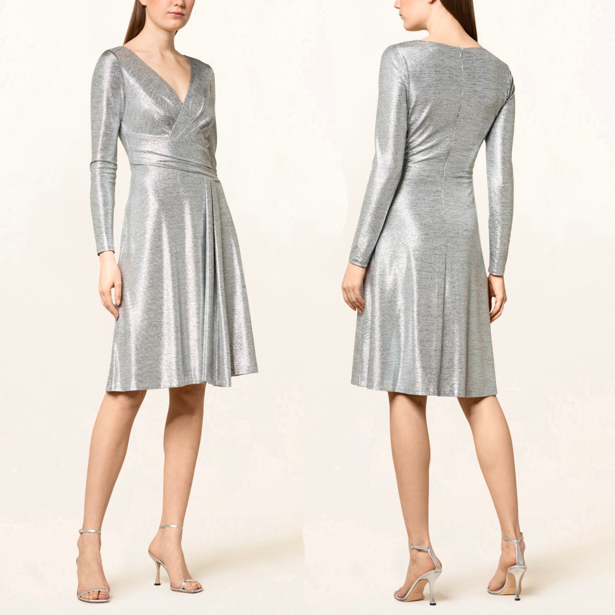 ralph lauren silver cocktail dress Silver Metallic Dress by Lauren Ralph Lauren