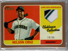2018 Topps Heritage Clubhouse Collection Relics Gold #CCRNC Nelson Cruz /99