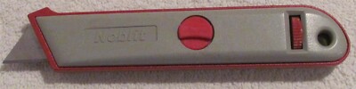 Noblit Retractable Utility Knife/box cutter (Made in England!) Gray & Red (New)