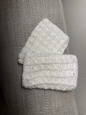 NWOT- Handmade Crochet Wrist Warmers - White