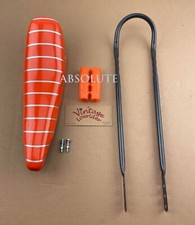 LOWIRDER SPARKLE ORANGE SILVER STRIPE BANANA SEAT W/SISSYBAR & GRIP FOR 20" BIKE