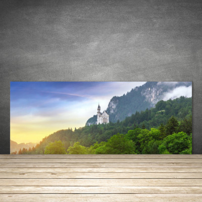 Küchenrückwand aus Glas ESG Spritzschutz 125x50cm Wald Gebirge Landschaft