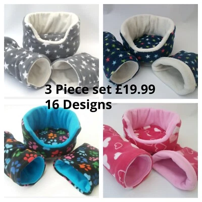 COZY PETS **16 DESIGNS** GEMÜTLICHE HAUSTIERE ** 3-TEILIGES SET ** KEREISENSCHWEINCHENBETT KUSCHELTASCHE TUNNEL **