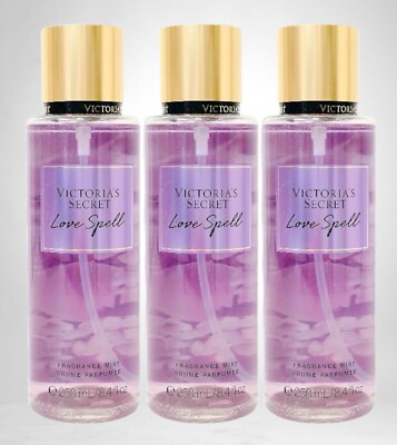 3-PACK VICTORIA'S SECRET LOVE SPELL FRAGRANCE MIST BODY SPRAY BRUME PARFUMEE