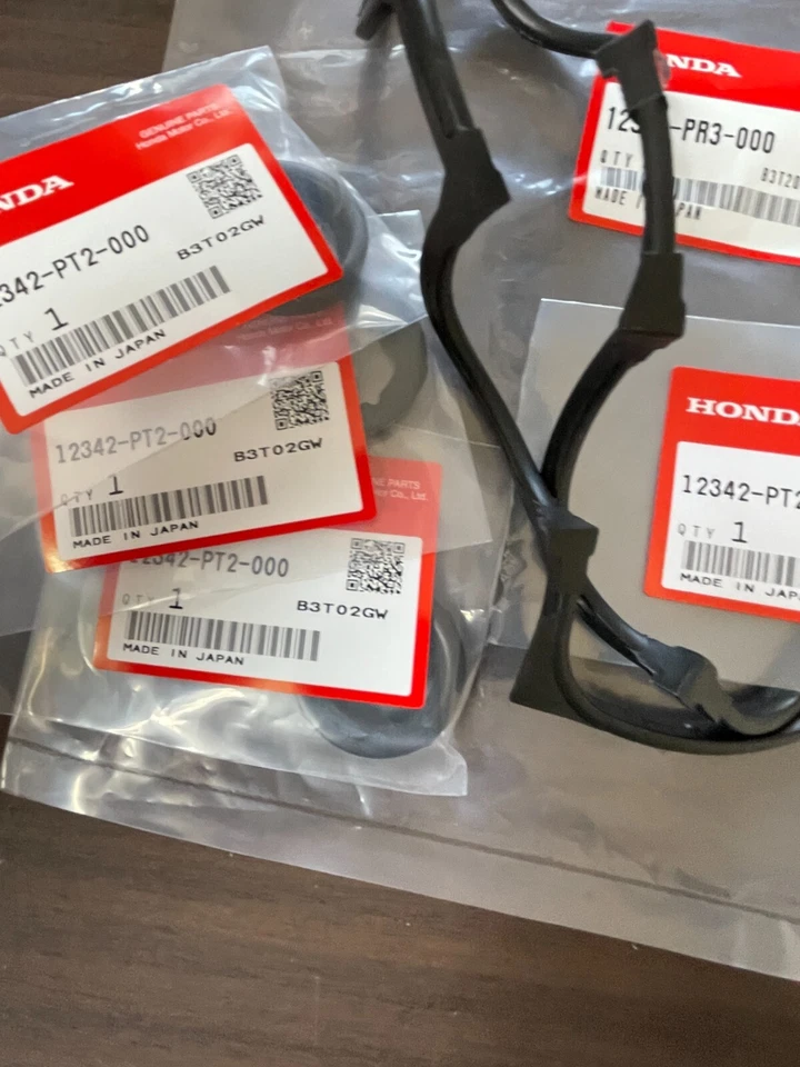 Genuine Honda Acura B16A2 B18C1 B18C5 Valve Cover Gasket & Spark Plug Seals OEM Foto 4 de 4