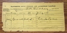 1890 Manchester South Junction & Altrincham Railway, Oxford Rd Parcel Way Bill