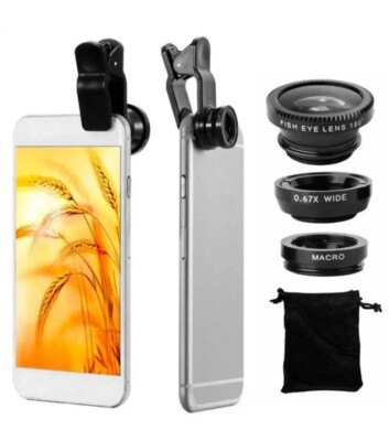 Smartphone Linsen-Set Handy Objektive Makro Linse Weitwinkel Fischauge Linse