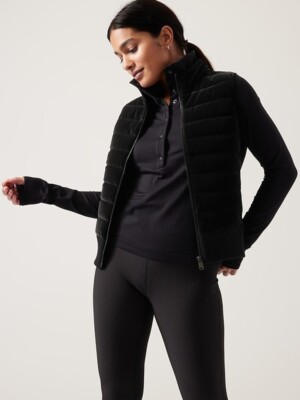 NWT Athleta Hanover Hybrid Vest, BLACK SIZE L #464618 X1201H