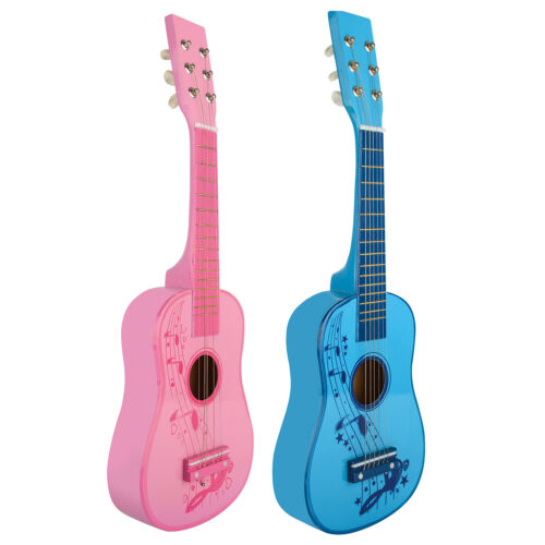 23" KIDS MUSIC WOODEN ACOUSTIC GUITAR MUSICAL INSTRUMENT TOY GIFT 3+ YEARS  - Foto 1 di 3