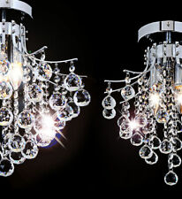 Luxus Decken Lampe Messing Glas Kristalle klar Wohnzimmer Schloss Beleuchtung