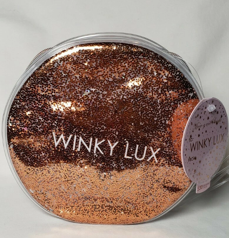 NIP Winky Lux Glitter Makeup Bag & Kitty Lipstick FUR-EVER PAWSH Meow-y & Bright