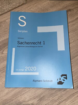 Skript Sachenrecht 1 von Till Veltmann (2020, Taschenbuch)