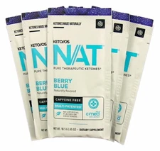 Pruvit Berry Blue OS NAT Ketones No Caffeine Sample 5 Pack - Free Ship - Fresh!