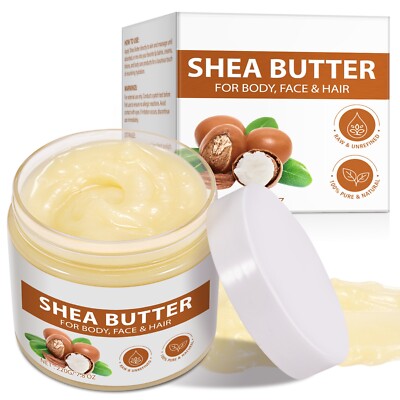 Shea Butter, Pure Natural Shea Butter Raw Organic Body Butter Enriched with Vita