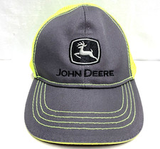 John Deere hat Toddler Gray Florescent Green Mesh Farmer SnapBack Adjustable