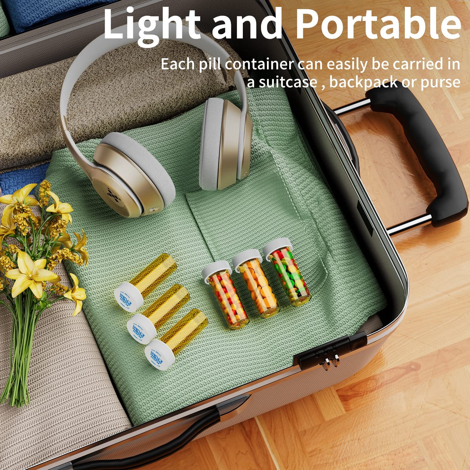 Urekt Empty Plastic Medicine Pill Bottles with Child Resistant Caps 20 Pack 6...