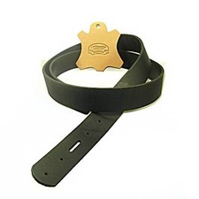 1-1/2" Black Buffalo Leather Belt Blank with Snap Holes 8/9 oz