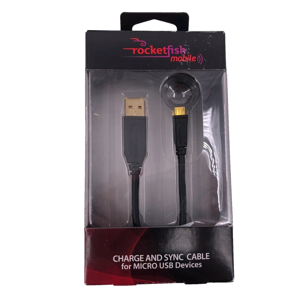Rocketfish Mobile Charge and Sync Cable for Micro USB Devices NEW - Image 3 of 4