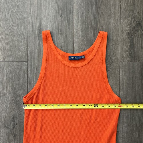 Polo Ralph Lauren Womens L Long Full Length Sleeveless Knit Dress Orange - Picture 6 of 9