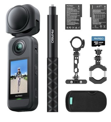 Akaso 360 Action Camera 256GB -  5.7K 360 Video with 1/2'' 48MP Sensors
