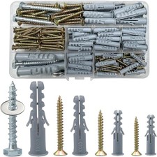 188 Pcs Screws And Wall Plugs Set, Anchor Bolts Assorted,Heavy Duty Rawlplug Mi