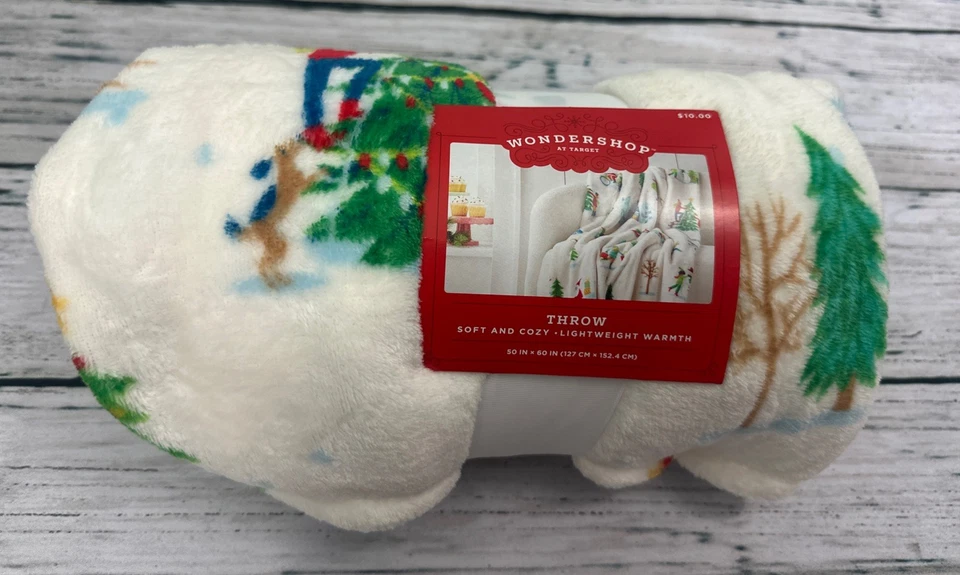 Target Wondershop Winter Wonderland Christmas Scene Throw Blanket 50" x 60" NEW - Image 2 of 4