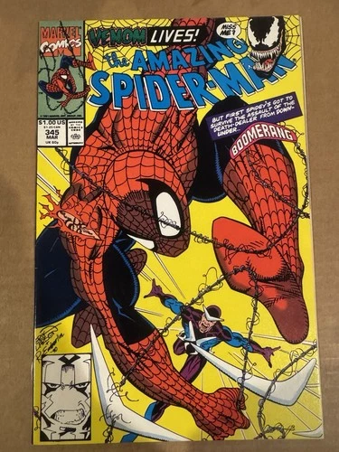 AMAZING SPIDER-MAN #345 1991 Key “1ST FULL APP CLETUS KASADY ! NM NM+