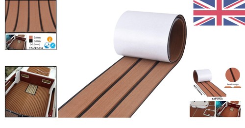 Luxury Self-Adhesive Teak EVA Foam Board for Yachts - 240x17cm Non-Slip Comfort - Picture 2 of 12