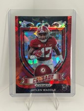 Jaylen Waddle Rookie 2021 Panini Prizm Crusade Red Cracked Ice #169 Alabama