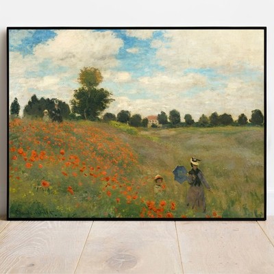 Kunst Poster Monet Poppyfield Fine Art Print Wandbild Vintage Style Famous Art