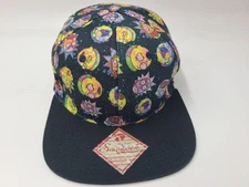 Rick & Morty BioWorld All Over Print AOP Snapback Hat Cap Space Men Women Black