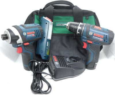 #ad Bosch 12 Volt Tools 1 4quot; Impact 3 8quot; Drill Work Light Charger 2 Batteries $184.90