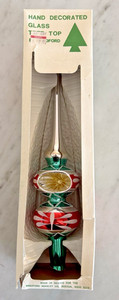 Vintage Bradford Novelty Co. Hand-Blown Glass Finial Christmas Tree Topper 11"