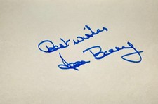 JOAN BENNY Signed Autograph 4x6 INDEX CARD  The Joey Bishop Show Jack Benny Show