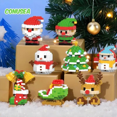Weihnachtsbaustein Set Santa Claus Rentier Puzzle Bausteine Dekoration