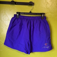 Mirage Vintage Athletic Shorts Made In America 100 Nylon Purple Size Large