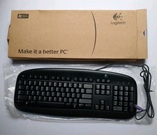 Logitech Deluxe 968012-0403, Black Full Keyboard, Wired No USB, PS/2 Only 