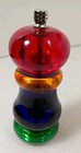 VINTAGE OLDE THOMPSON PEPPER MILL - RED YELLOW BLUE AND GREEN APX 6" TALL USA — photo 3