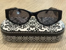 Brighton Cara Mia Black Sunglasses with Silver, Case Included