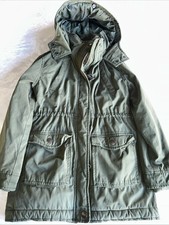 Abercrombie  Fitch Big Girls Parka Jacket Army Green Zip Snap 7/8