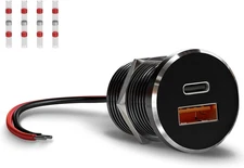 66W 12V USB Outlet PD 30W Type-C QC3.0 36W USB-A Dual Port Aluminum Fast Chargin