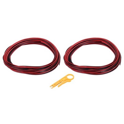 24 Gauge 2-Conductor Electrical Wire, Tinned Copper 16Ft/5M 300V Cable, 2 Pack