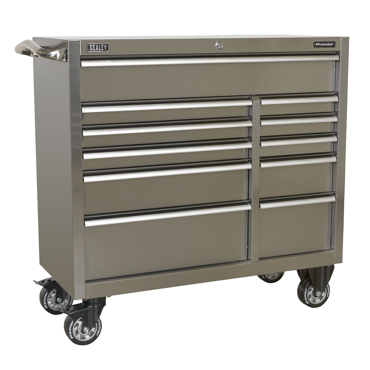 Roller Tool Cabinet Rollcab Storage Box 1055mm, 11 Drawer, Silver, PTB105511SS C