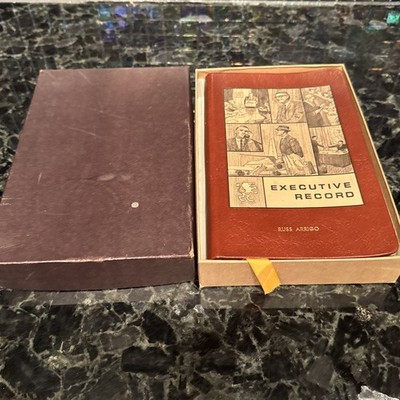 Vintage 1967 Brown Executive Record and Travel Guide BOOK with box unused MINT